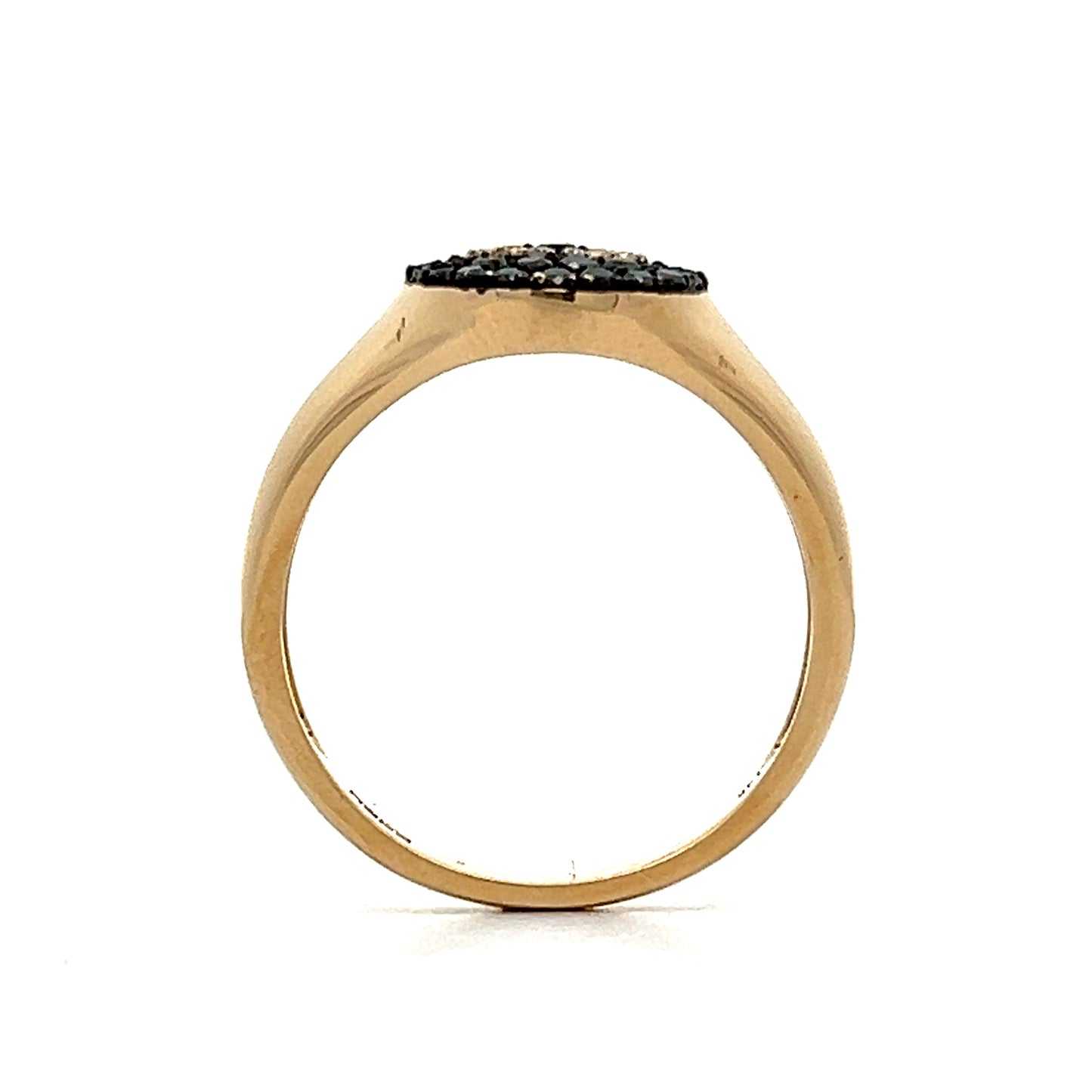 .35 Black Diamond Evil Eye Ring in 14k Yellow Gold