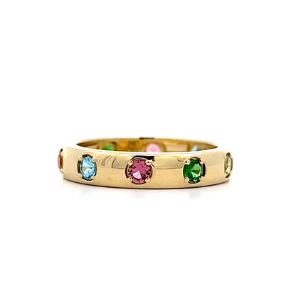 .67 Multi-Colored Gemstone Stacking Ring in 14k