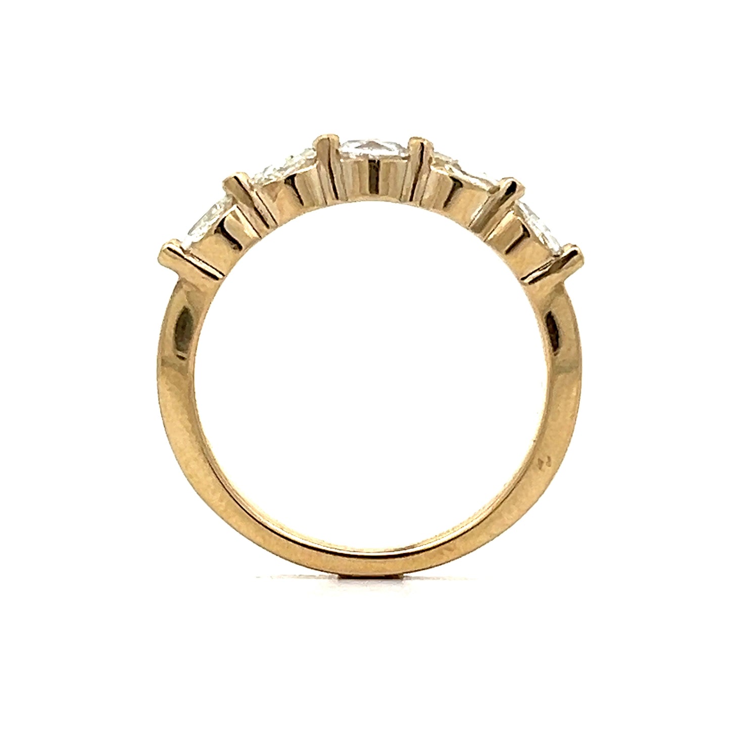 1.00 Rose Cut Diamond Wedding Band in 14k Yellow Gold