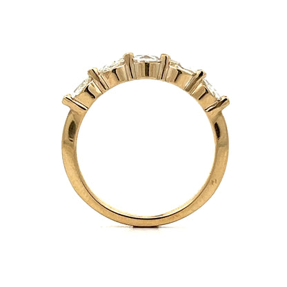 1.00 Rose Cut Diamond Wedding Band in 14k Yellow Gold