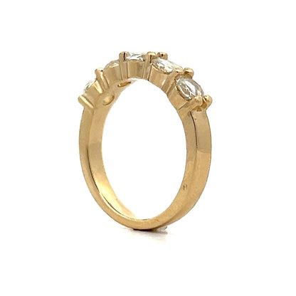 1.00 Rose Cut Diamond Wedding Band in 14k Yellow Gold