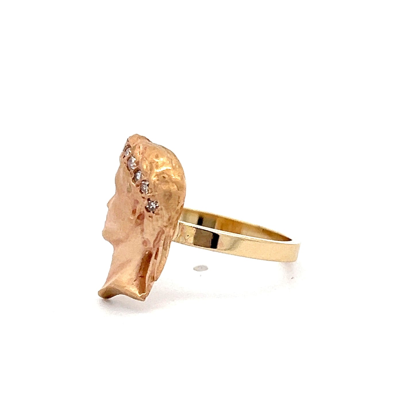 .03 Antique Stick Pin Conversion Ring in 14k