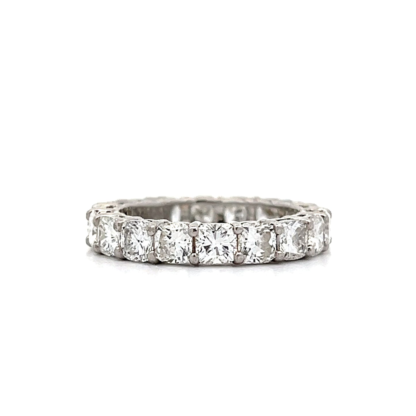 3.85 Cushion Cut Diamond Eternity Band in Platinum