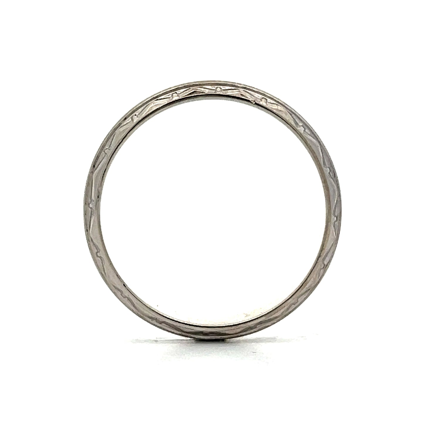 Vintage Mens Geometric Wedding Band in 14k