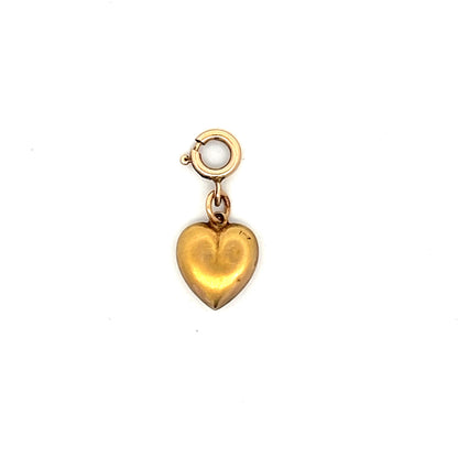 Antique Victorian Heart Charm Pendant in 14k