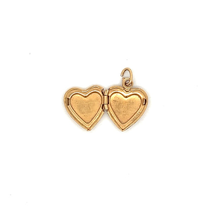 Vintage 1950s Heart Locket in 14k Yellow Gold