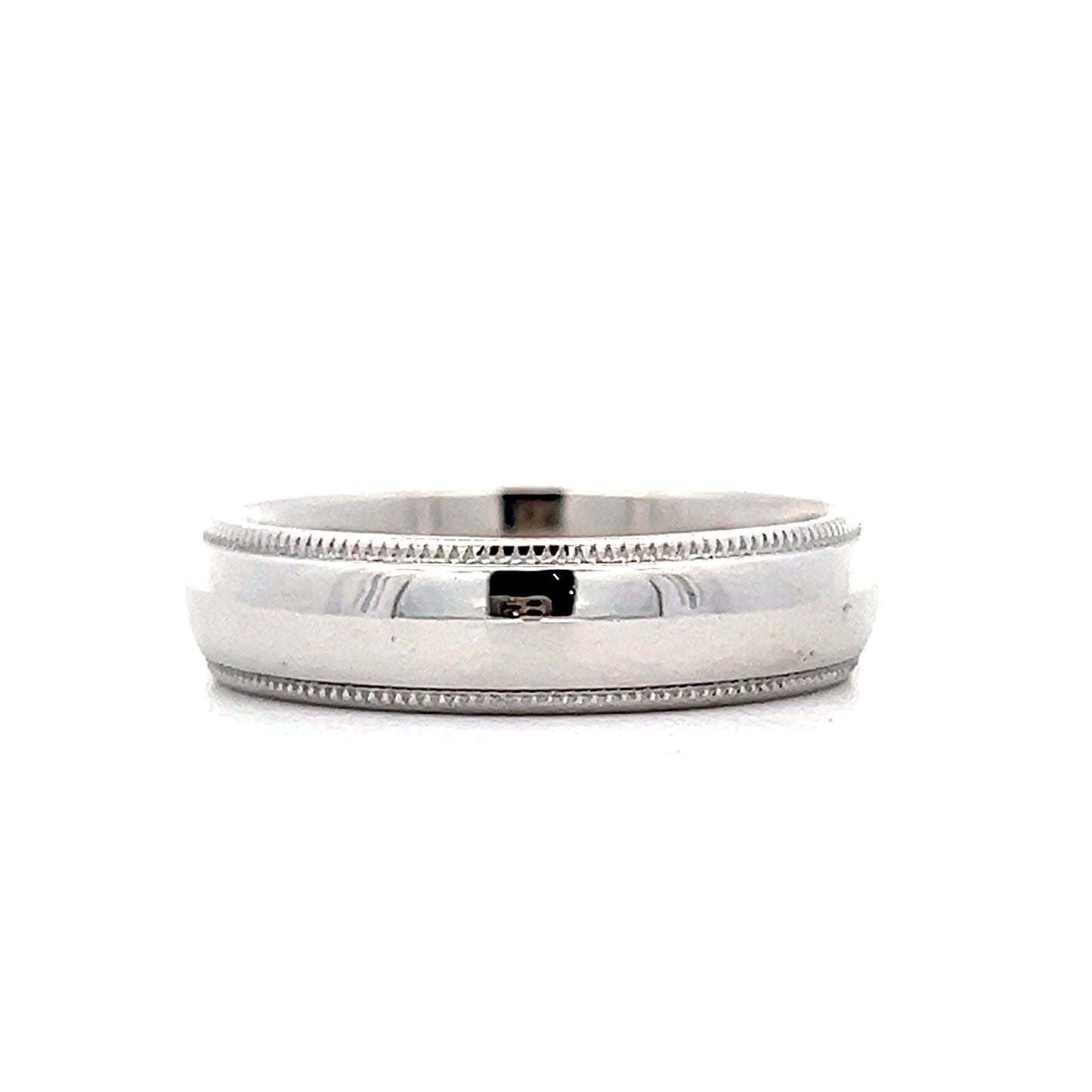 Mens Classic 5mm Milgrain Wedding Band in 14k