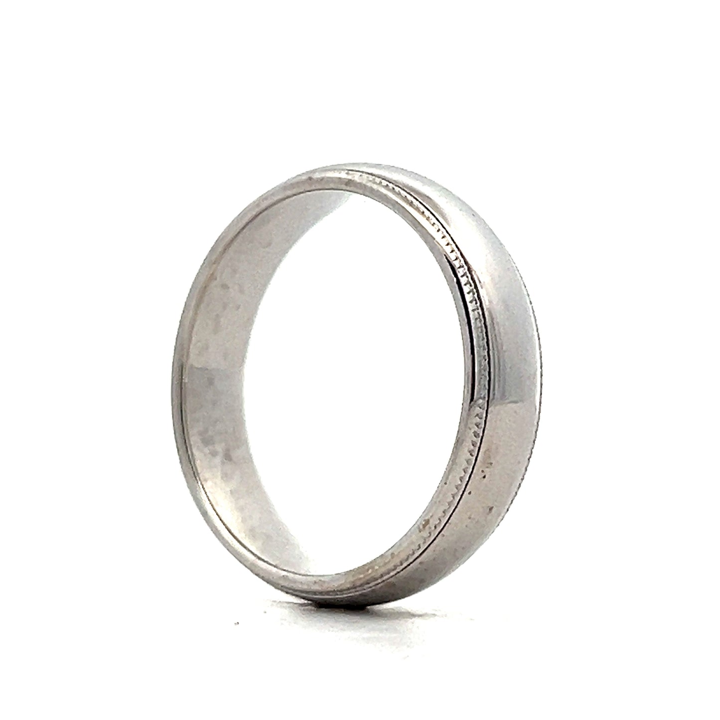 Mens Classic 5mm Milgrain Wedding Band in 14k