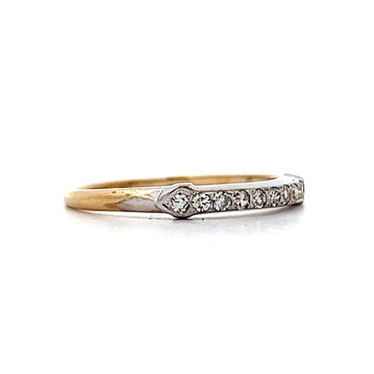 .20 Vintage Retro Diamond Wedding Band in 14k & Platinum