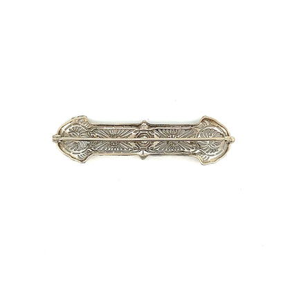 .09 Old European Diamond Filigree Brooch in 14k