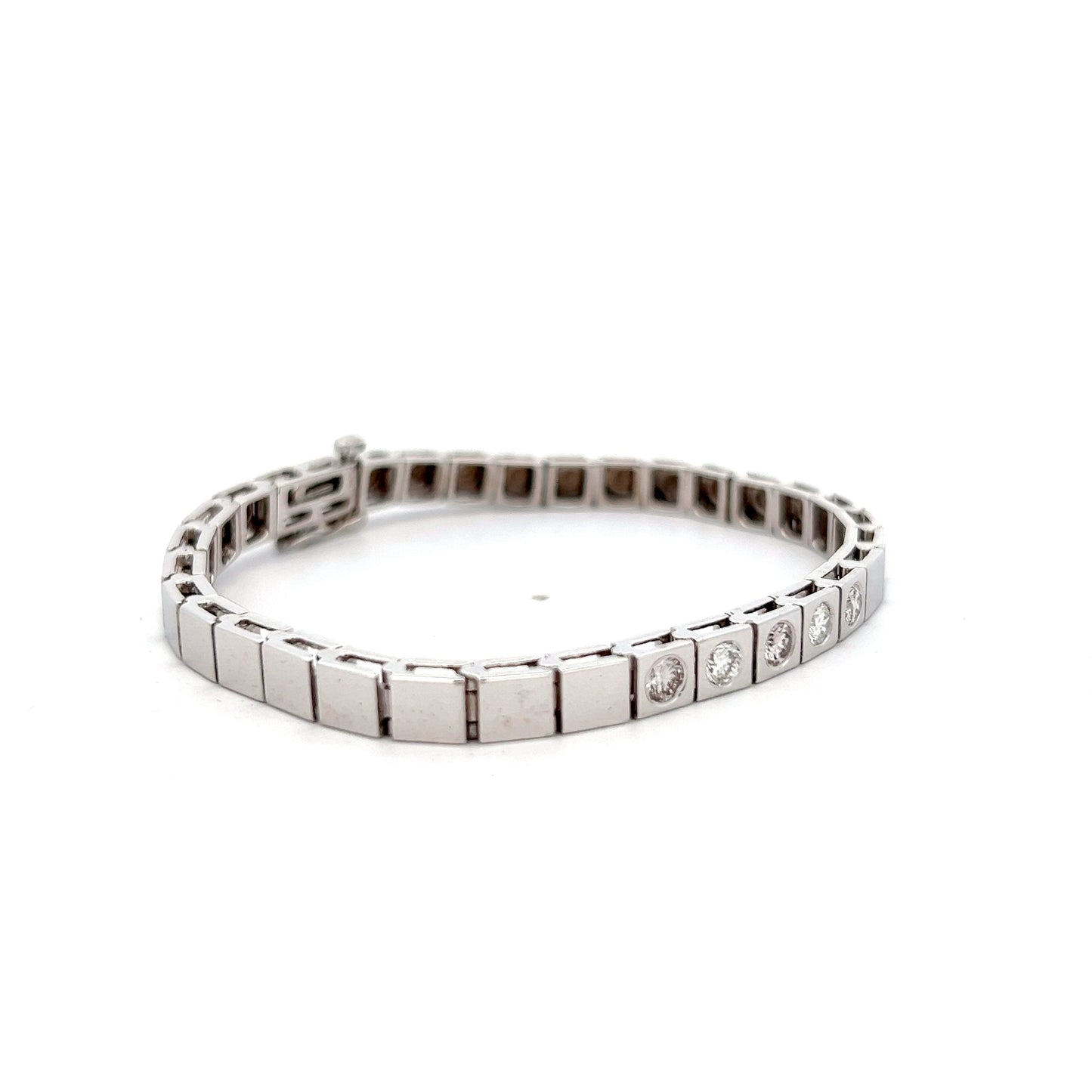 .80 Round Brilliant Diamond Bracelet in 14k White Gold