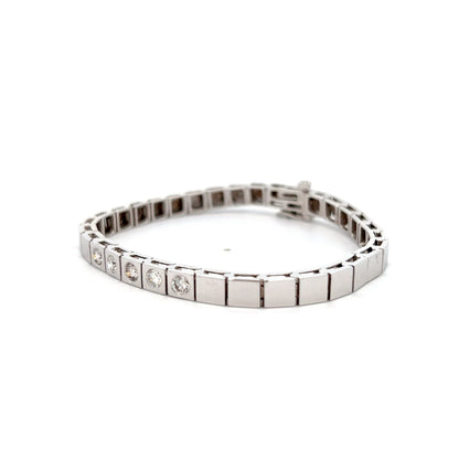 .80 Round Brilliant Diamond Bracelet in 14k White Gold