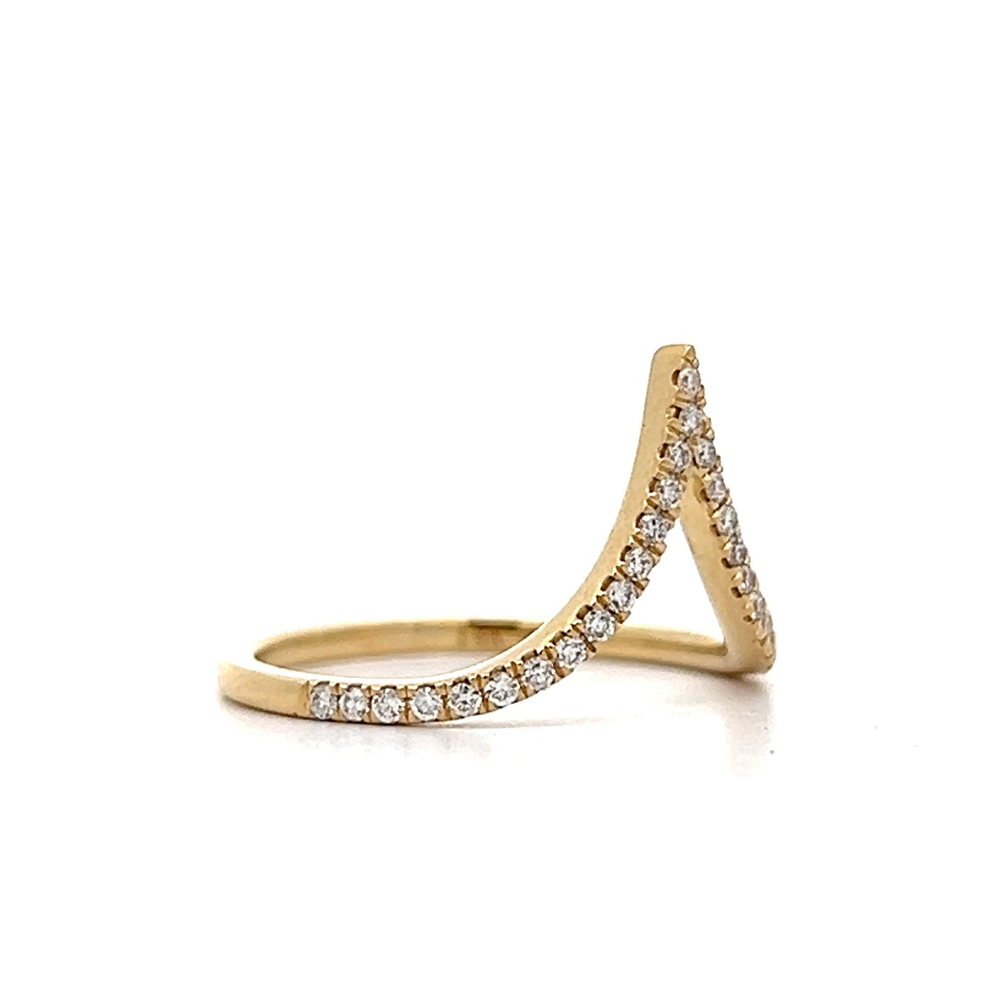 .20 Deep V Contour Band in 14k Yellow Gold