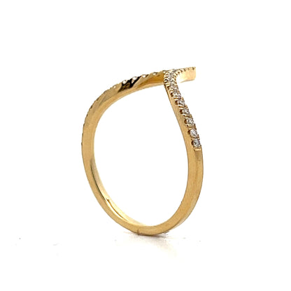 .20 Deep V Contour Band in 14k Yellow Gold