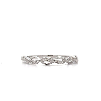 .13 Diamond Ribbon Wedding Band in 14k White Gold