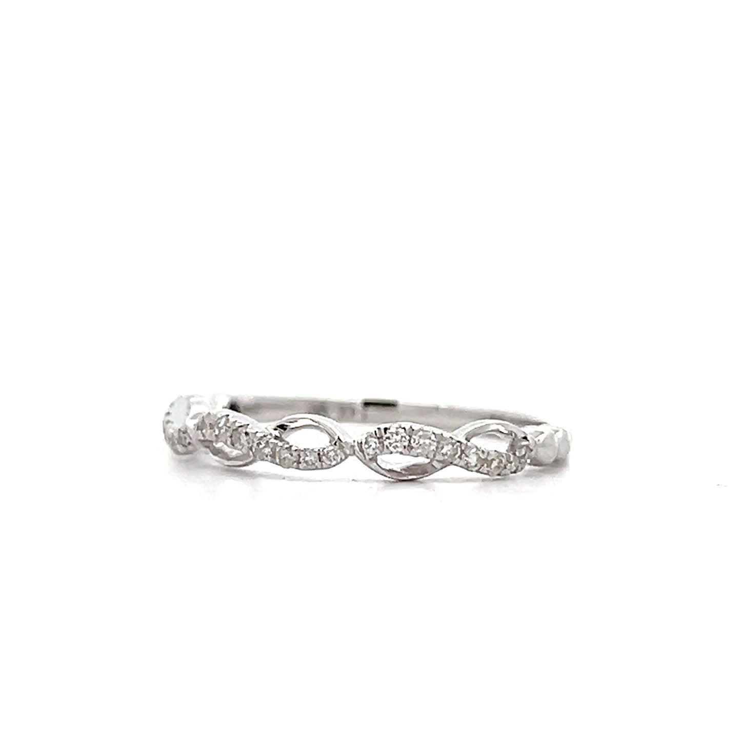 .13 Diamond Ribbon Wedding Band in 14k White Gold