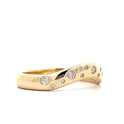 .12 Bezel Diamond Contour Wedding Band in 14k