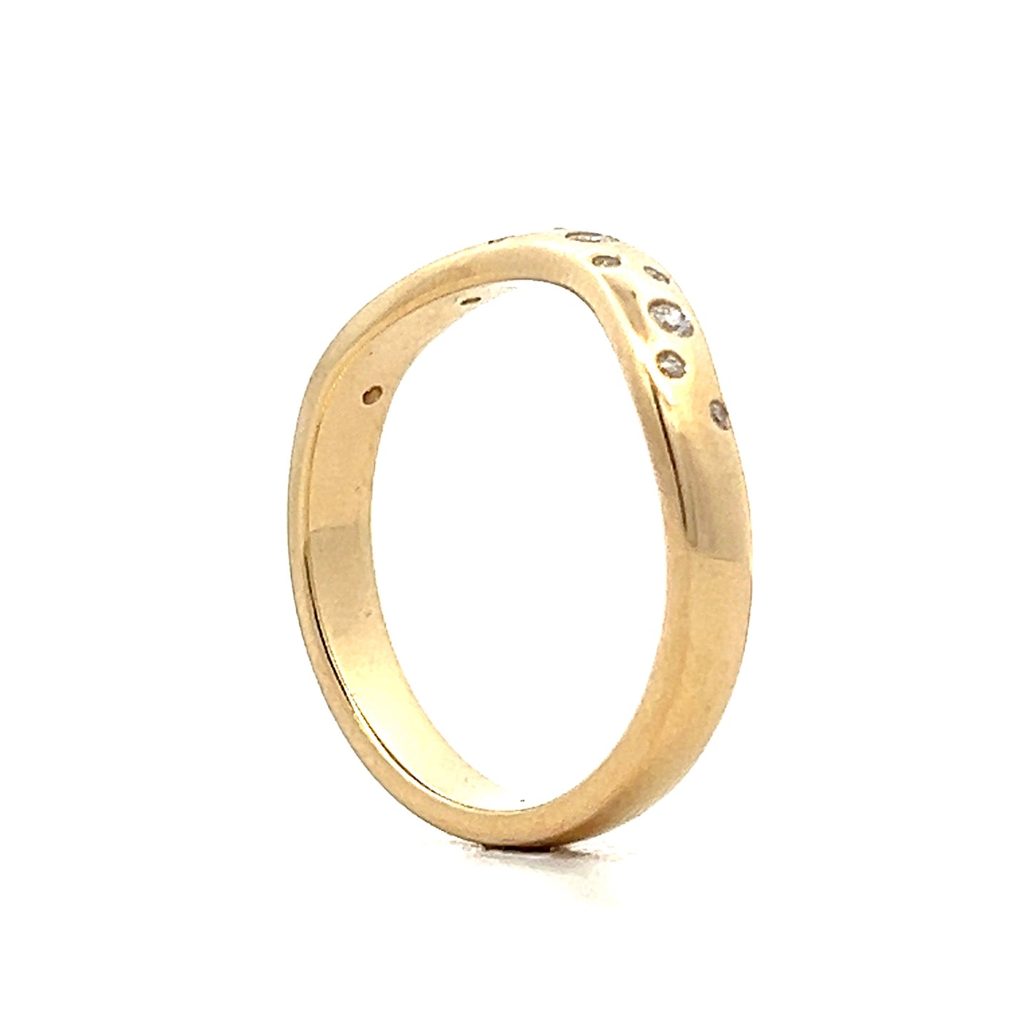 .12 Bezel Diamond Contour Wedding Band in 14k