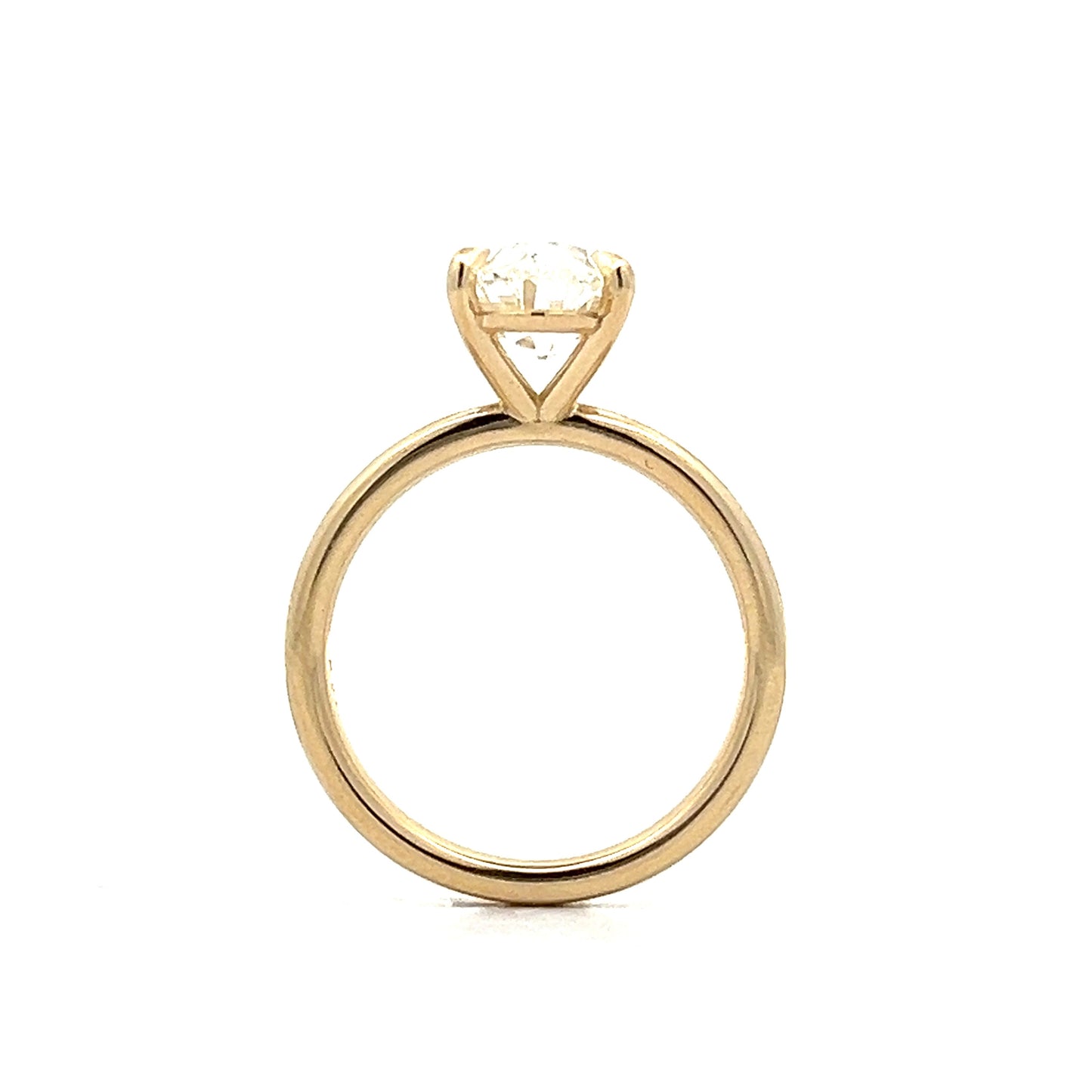 2.86 Moval Cut Diamond Engagement Ring in 14k Yellow Gold