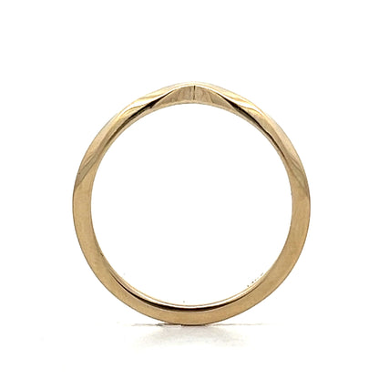 V Shaped Contour Wedding Band in 14k Yellow Gold