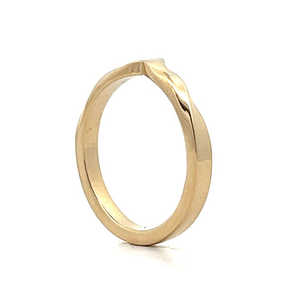 V Shaped Contour Wedding Band in 14k Yellow Gold