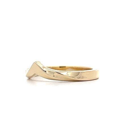 V Shaped Contour Wedding Band in 14k Yellow Gold