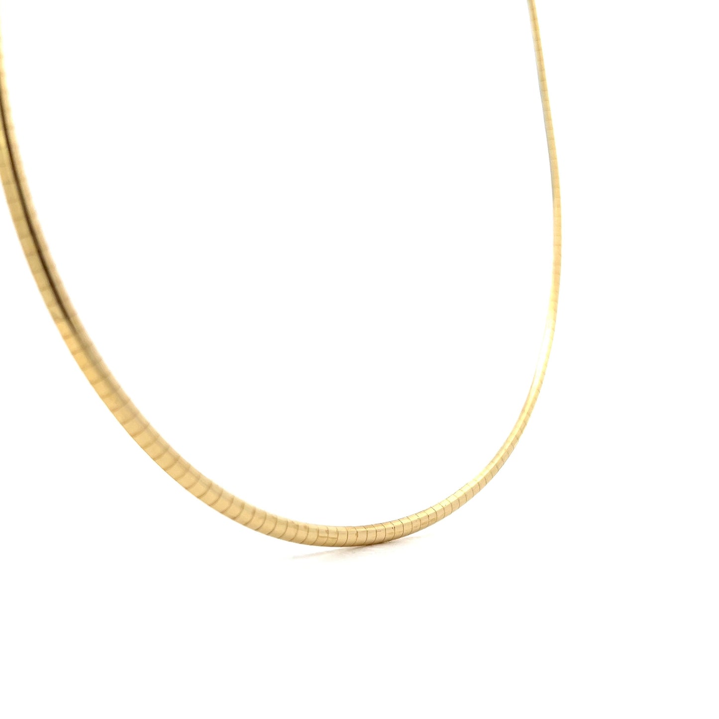 Smooth Omega Chain Necklace in 14k Yellow Gold