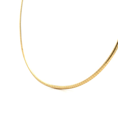 Smooth Omega Chain Necklace in 14k Yellow Gold