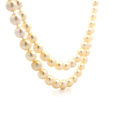 2.68 Vintage Diamond & Pearl Necklace in 14k