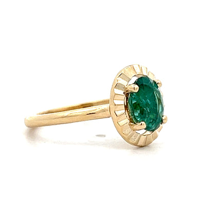 1.32 Oval Cut Tourmaline Ring in 14k Yellow Gold