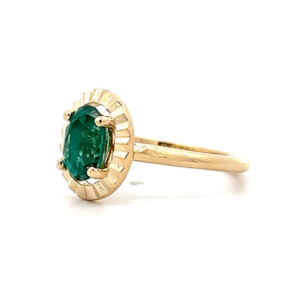 1.32 Oval Cut Tourmaline Ring in 14k Yellow Gold