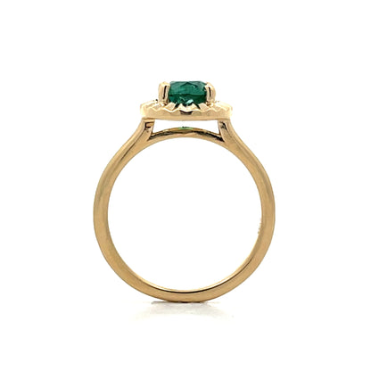 1.32 Oval Cut Tourmaline Ring in 14k Yellow Gold