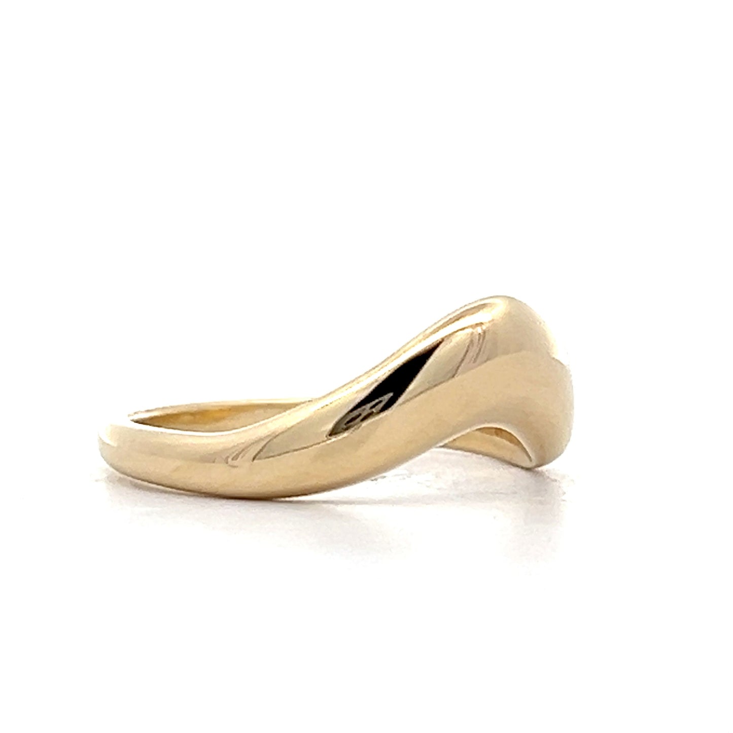 V Shaped Bubble Contour Band in 14k Yellow Gold