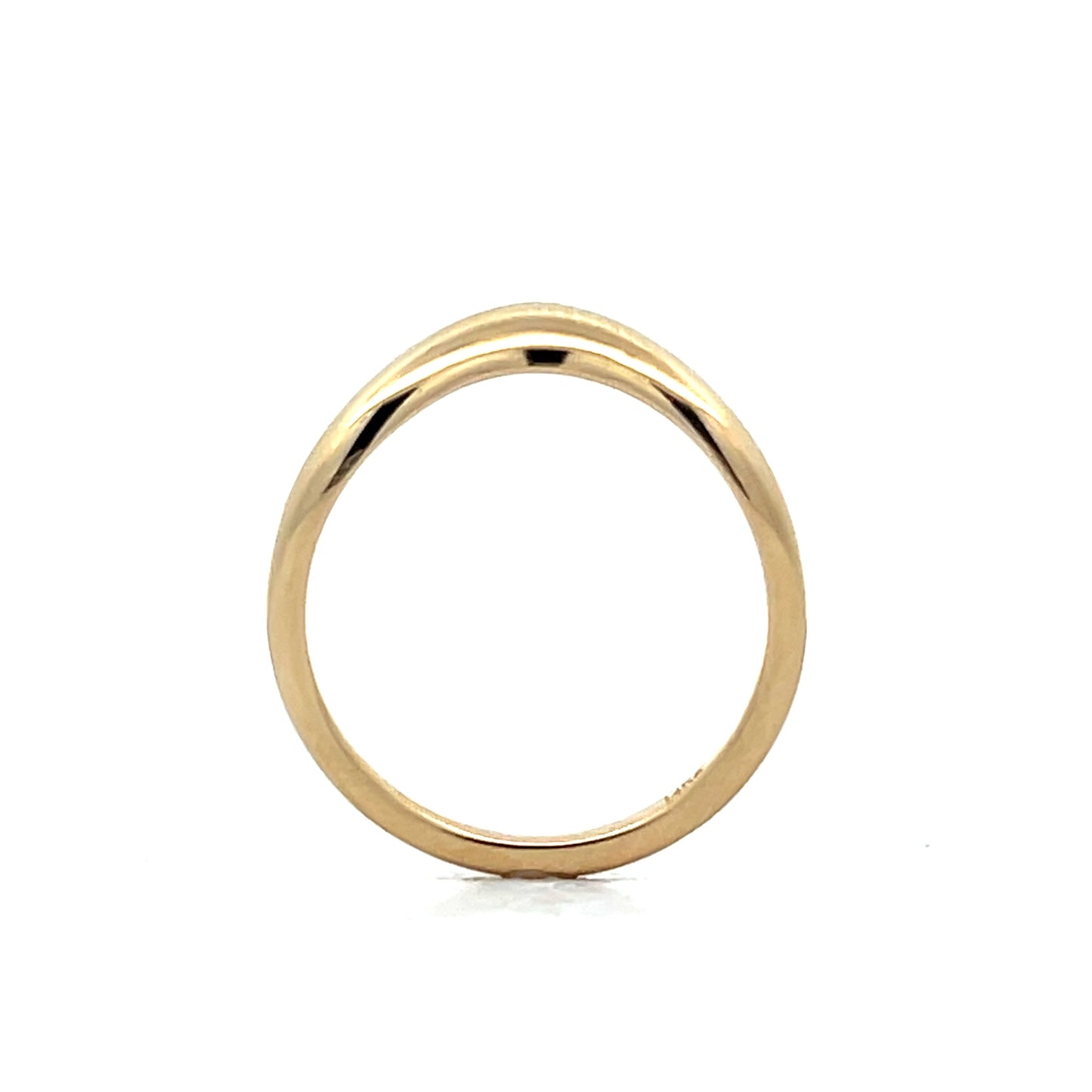 V Shaped Bubble Contour Band in 14k Yellow Gold