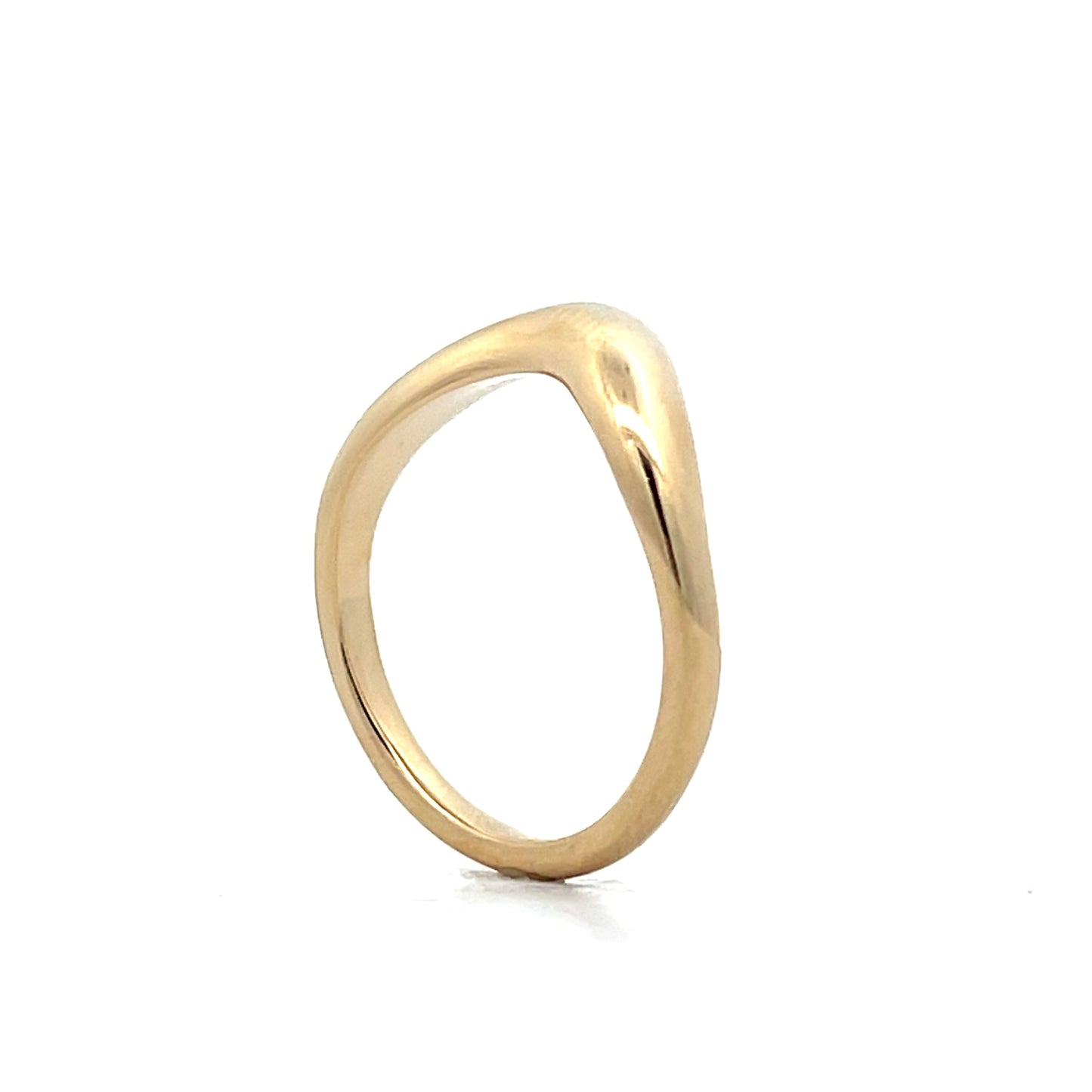 V Shaped Bubble Contour Band in 14k Yellow Gold