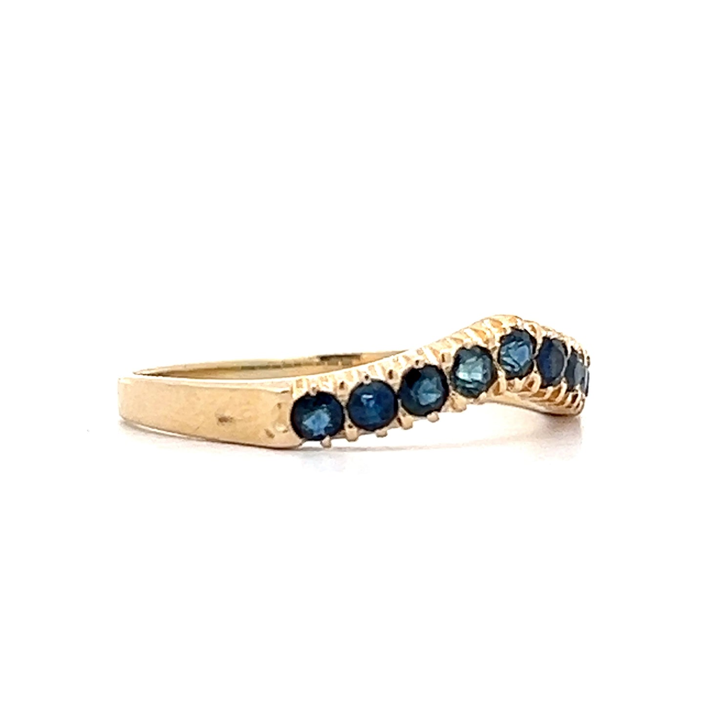 .36 Round Sapphire Contour Band in 14k Yellow Gold