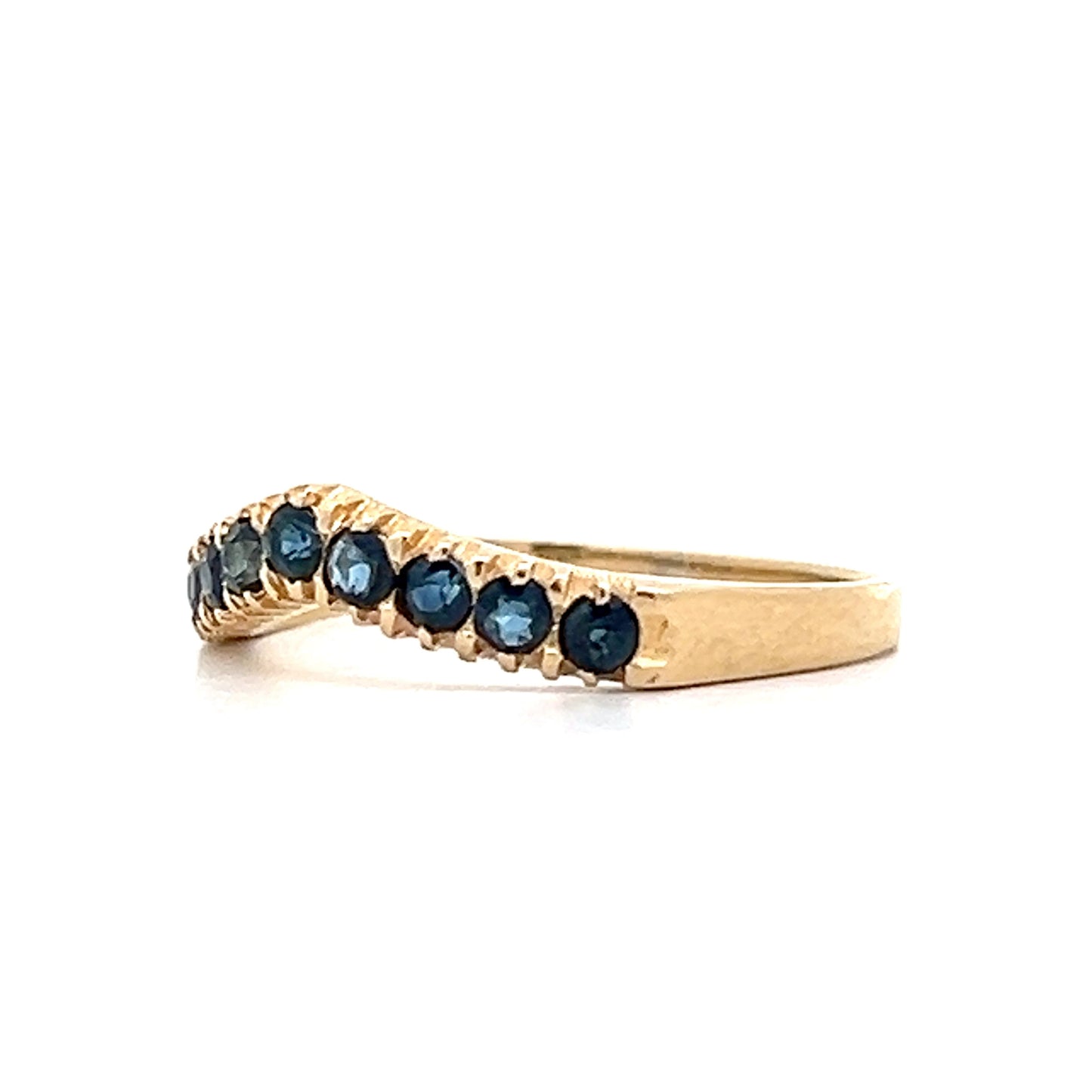 .36 Round Sapphire Contour Band in 14k Yellow Gold