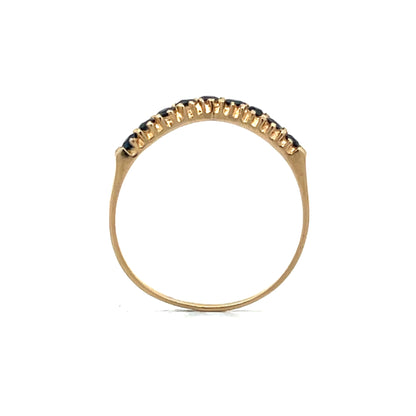 .36 Round Sapphire Contour Band in 14k Yellow Gold