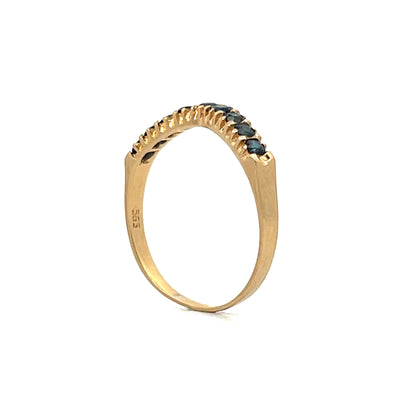 .36 Round Sapphire Contour Band in 14k Yellow Gold