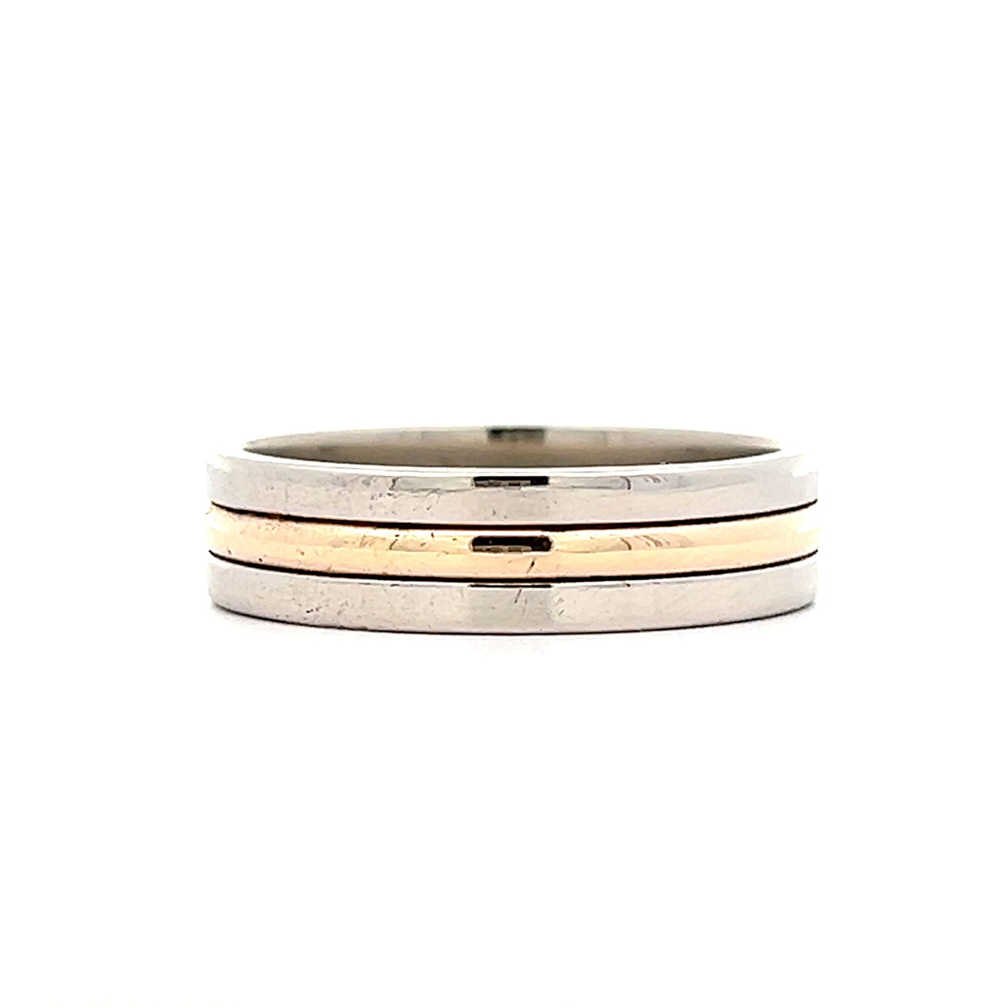 6mm Mens Triple Stack Wedding Band in 14k