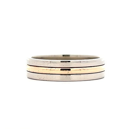 6mm Mens Triple Stack Wedding Band in 14k