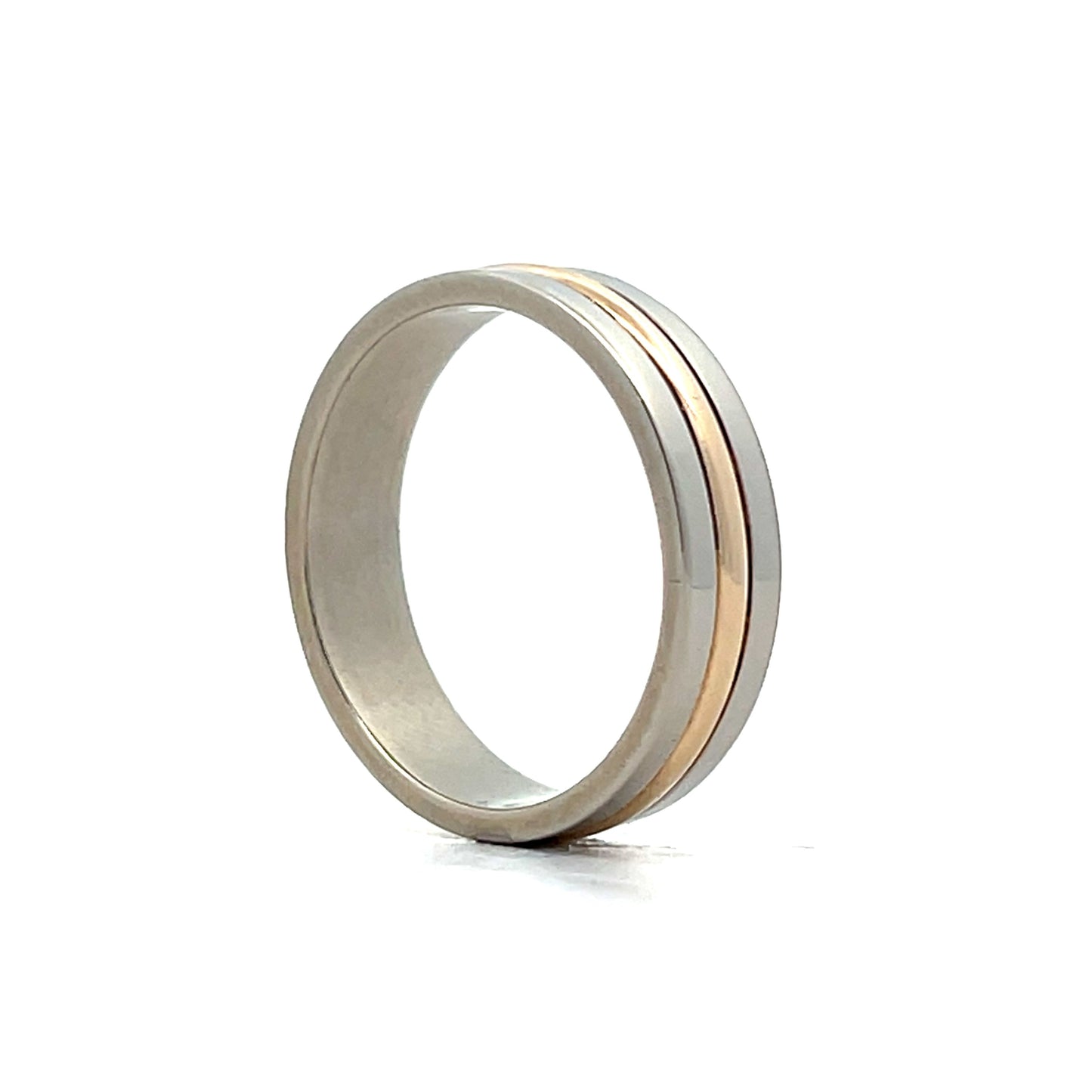 6mm Mens Triple Stack Wedding Band in 14k