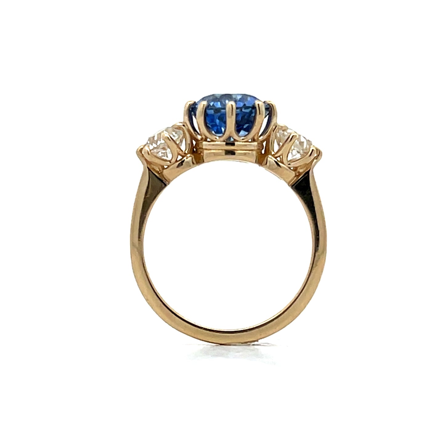 3.40 Cushion Ceylon Sapphire Engagement Ring in 14k