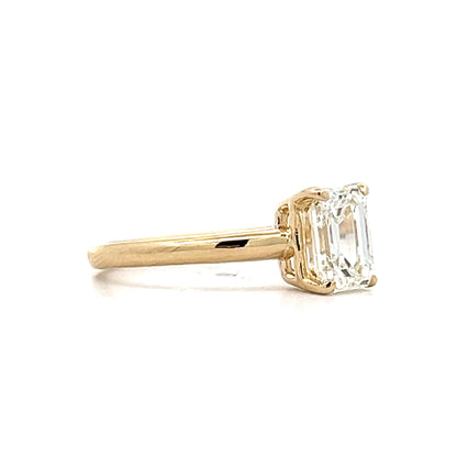 1.51 Emerald Cut Solitaire Engagement Ring in 14k