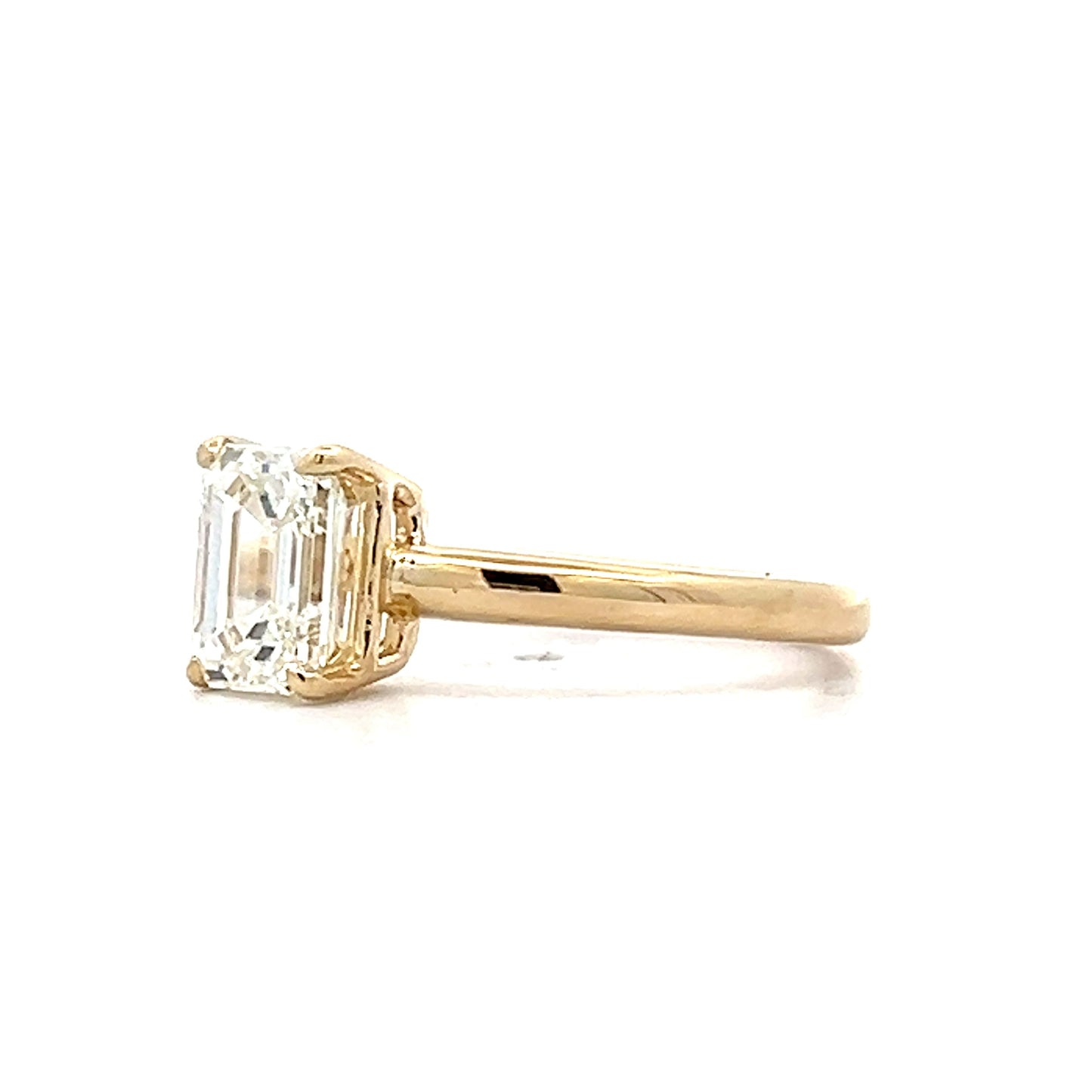 1.51 Emerald Cut Solitaire Engagement Ring in 14k