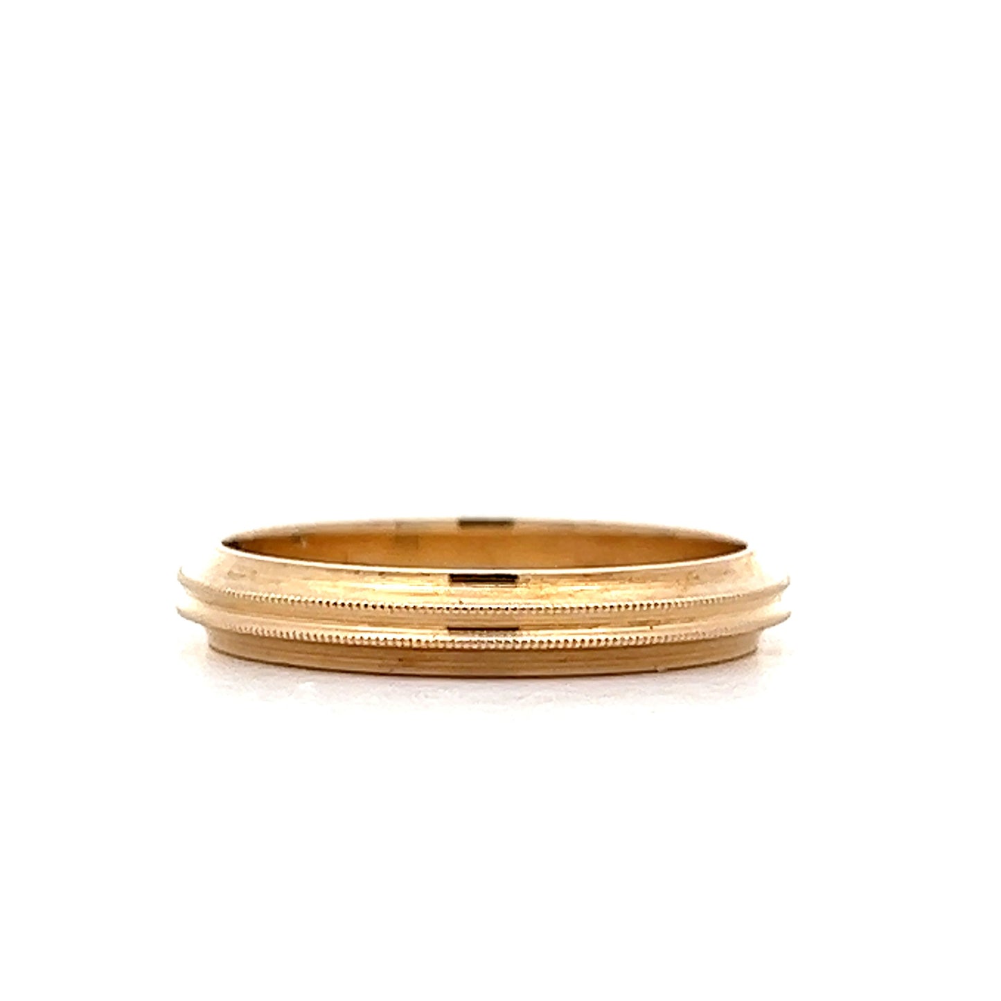 Mens Vintage Double Milgrain Wedding Band in 14k