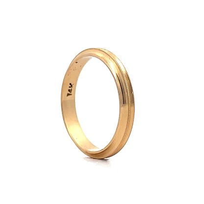 Mens Vintage Double Milgrain Wedding Band in 14k