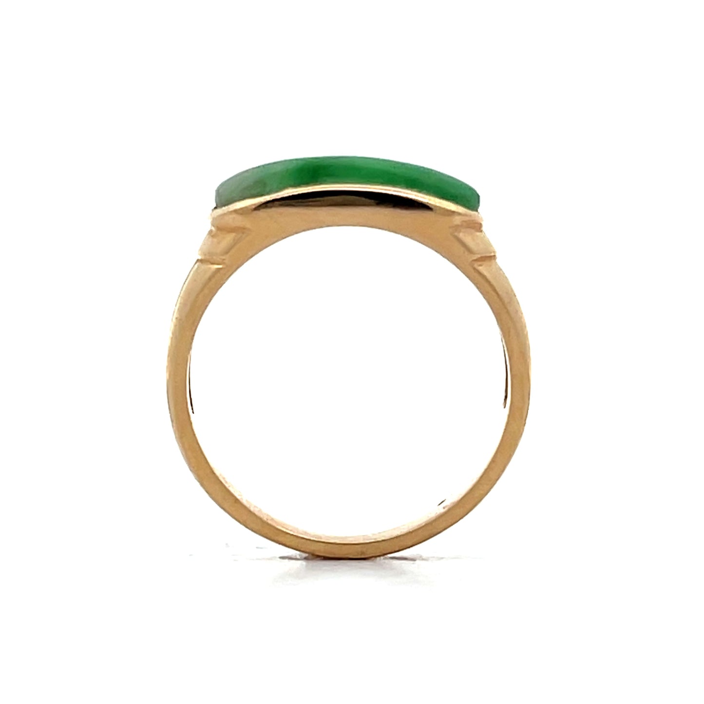 1.35 Cabochon Jade Saddleback Cocktail Ring in 14k