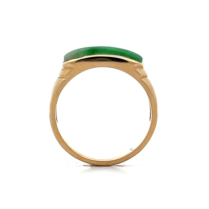 1.35 Cabochon Jade Saddleback Cocktail Ring in 14k