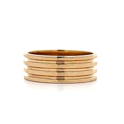 Wide Geometric Stacking Band in 14k Yellow Gold